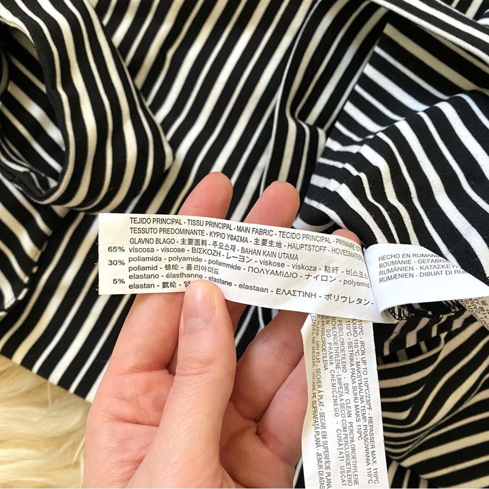 Zara Cut Out Striped Dress - Picture 6 of 9